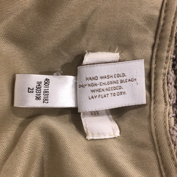 Chico gold maxi macramé dress zip side  sleeveless SZ 2 side slit Vintage gown - Picture 9 of 9